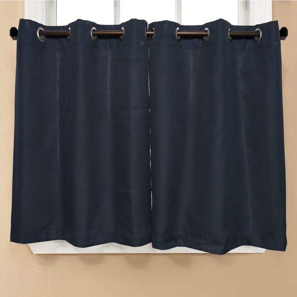 Shop Modern Subtle Texture Solid Navy Kitchen Curtain Parts With