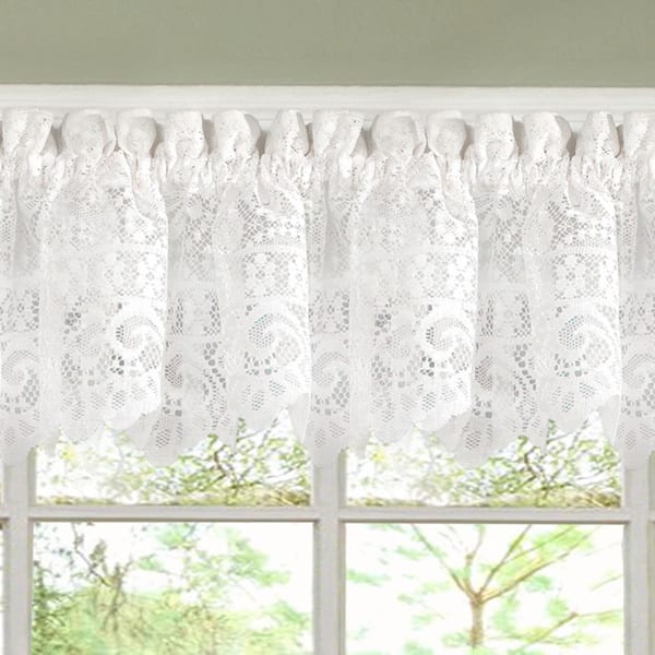 Shop White Lace Luxurious Old World Style Kitchen Curtains Tiers