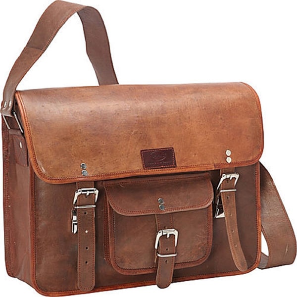 Shop Sharo Leather 15-inch Laptop Messenger Bag - On Sale - Free ...