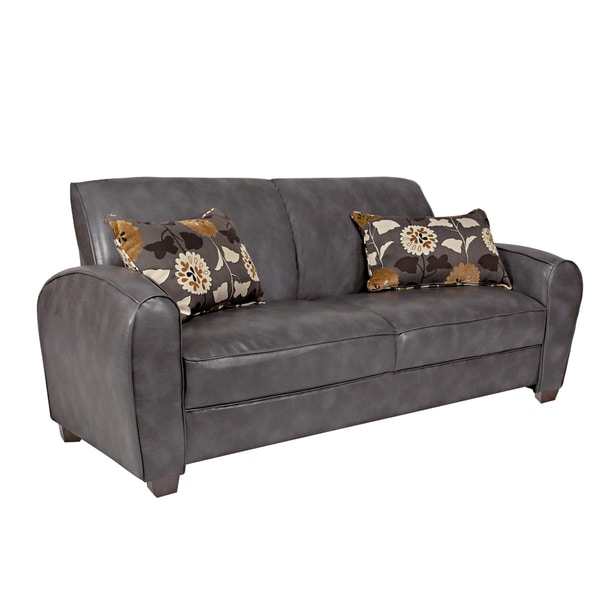 Shop Better Living Roadster Grey Renu Leather Sofa Free Shipping