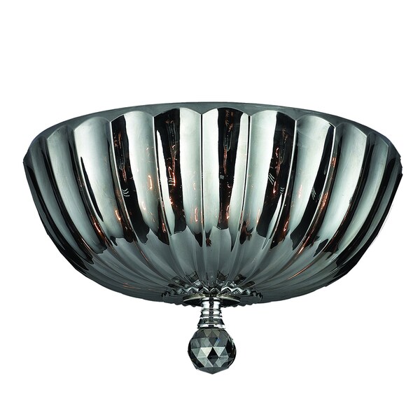 Metro Candelabra 4 Light Chrome Finish And Smoke Crystal 14 Inch Metro Candelabra 4 Light Chrome Finish And Smoke Crystal 14 Inch Bowl Flush Mount