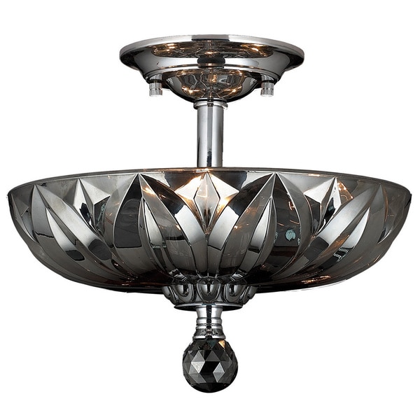 Shop Metro Candelabra Smoke Crystal Bowl 3-light Semi ...