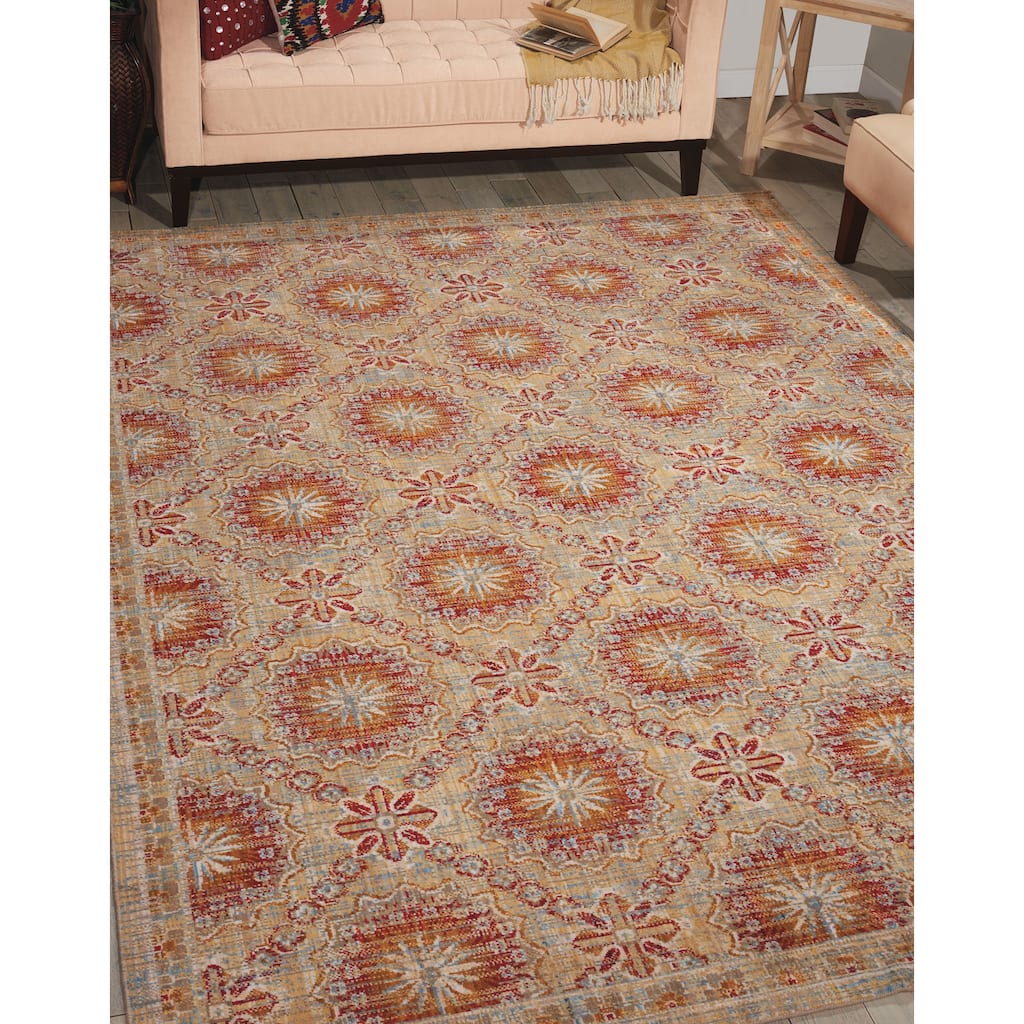 Nourison Moroccan Crimson Area Rug - 5'3" x 7'5"