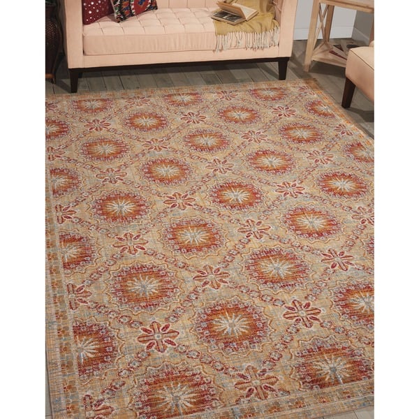 slide 2 of 6, Nourison Moroccan Crimson Area Rug - 5'3" x 7'5"