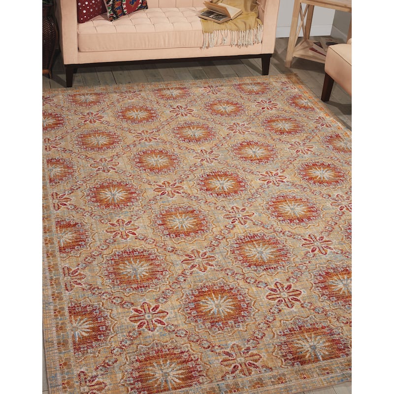 Nourison Moroccan Crimson Area Rug - 5'3" x 7'5"