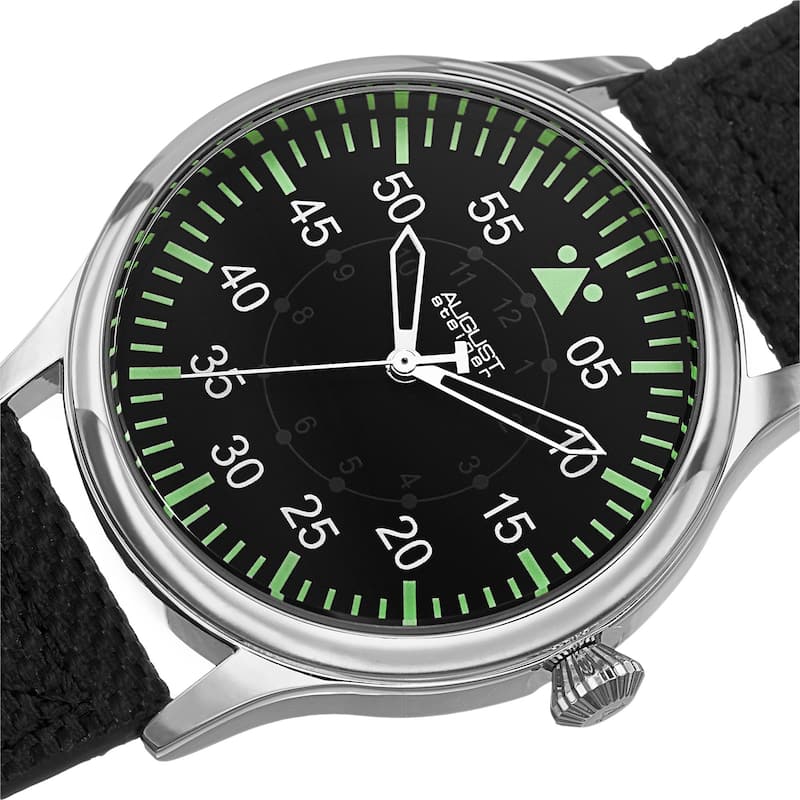 August Steiner Men's Swiss Quartz Multifunction Stainless Steel Canvas Strap/ Bracelet Watch Set