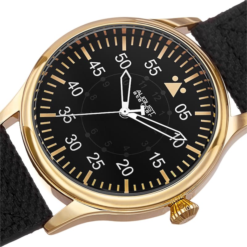 August Steiner Men's Swiss Quartz Multifunction Stainless Steel Canvas Strap/ Bracelet Watch Set