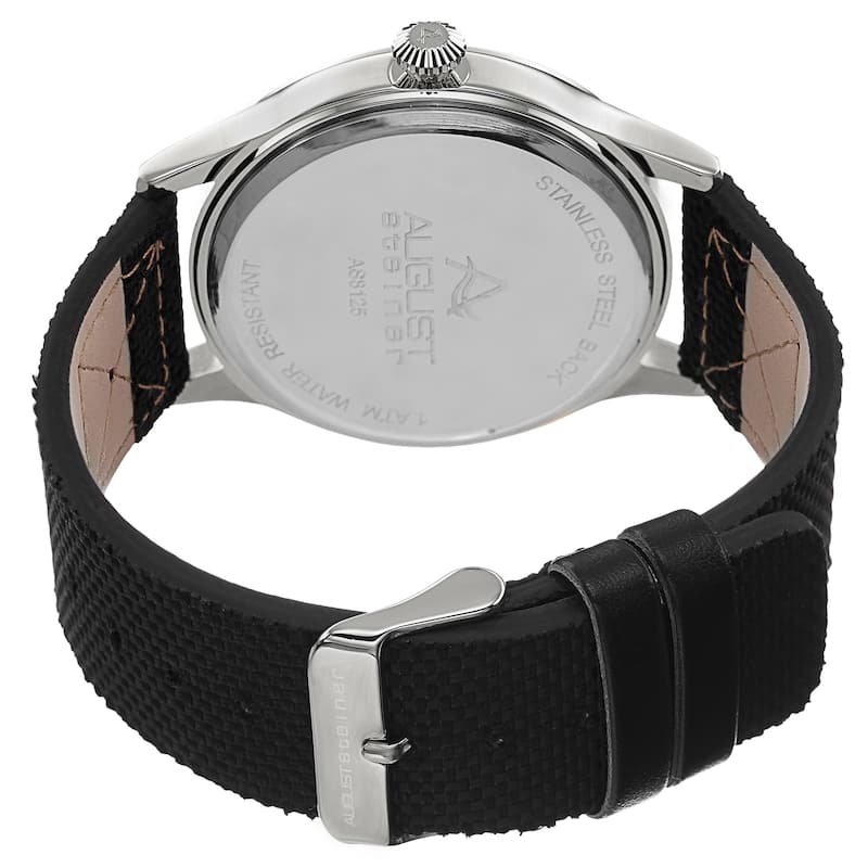 August Steiner Men's Swiss Quartz Multifunction Stainless Steel Silver-Tone Strap/Bracelet Watch Set - silver
