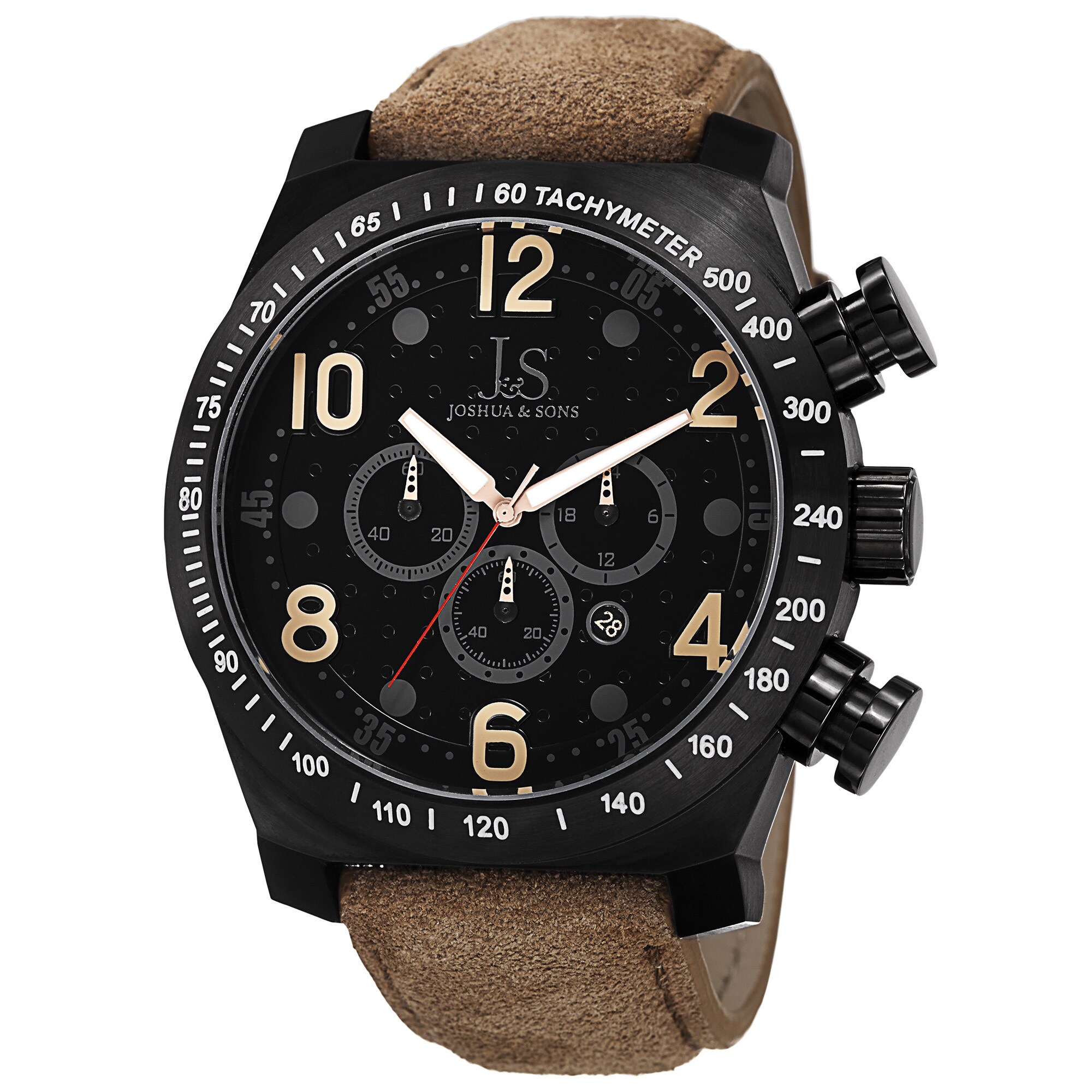 Joshua & Sons Men's Oversized Divers Chronograph Stainless Steel