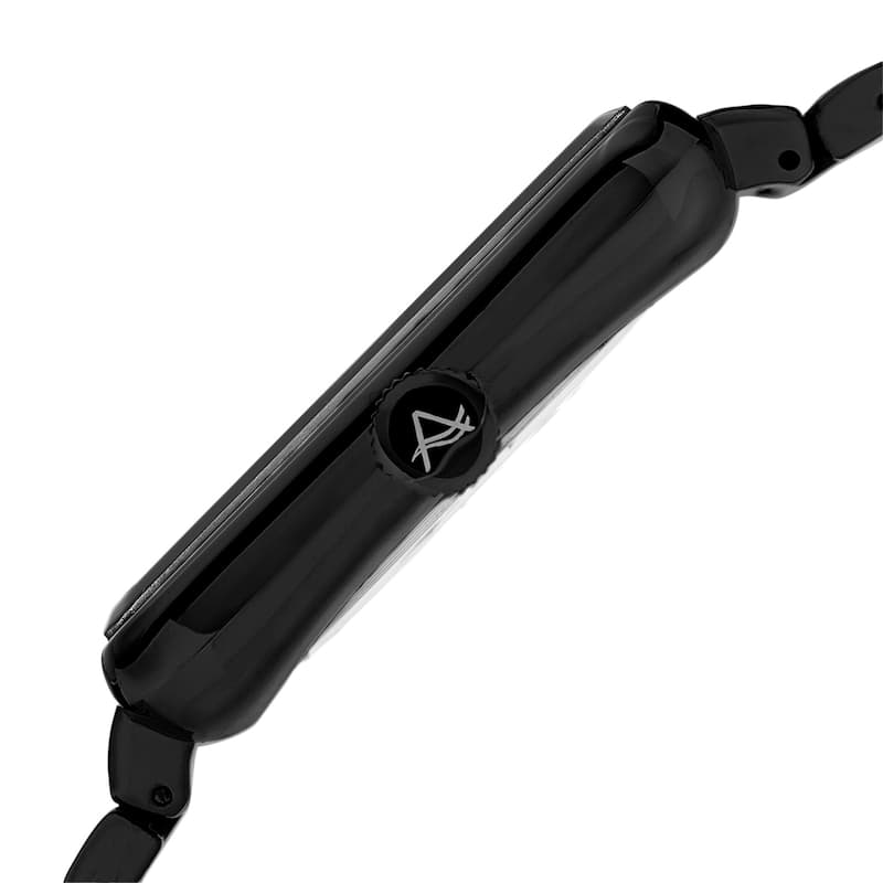 August Steiner Men's Classic Rectangular Case Quartz Black Bracelet Watch
