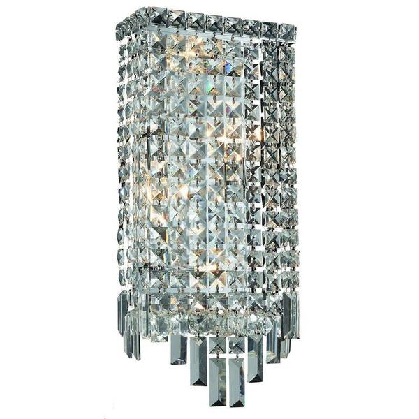 Elegant Lighting 4-light Chrome 8-inch Royal Cut Crystal Clear Wall ...