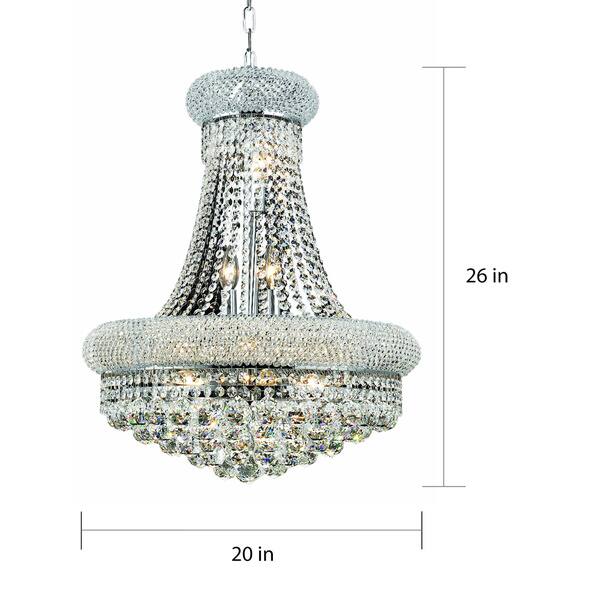 Elegant Lighting 14 Light Chrome 20 Inch Royal Cut Elegant Lighting 14 Light Chrome 20 Inch Royal Cut