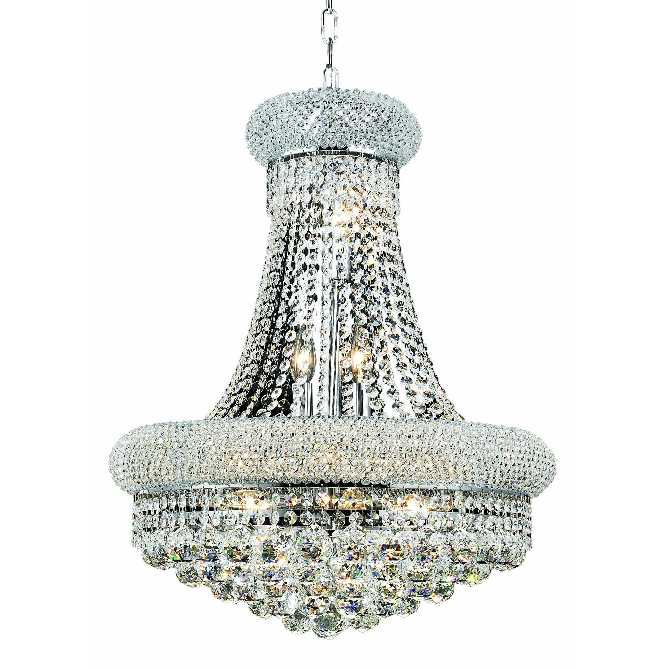 Elegant Lighting 14-light Chrome 20-inch Royal Cut Crystal Clear Hanging Fixture (Chrome Royal Cut Crystal Clear Hanging Fixture) - Chandeliers For Bedrooms by Overstock.com