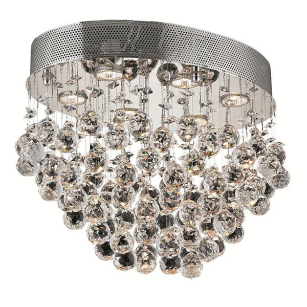 Elegant Lighting Chrome 20-inch Royal Cut Crystal Clear Flush Mount ...