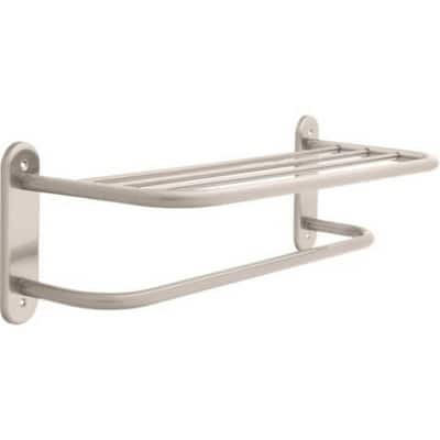 Delta Commercial 24" Stainless Steel Towel Shelf with One Bar, Exposed Mounting 43624-SN Satin Nickel