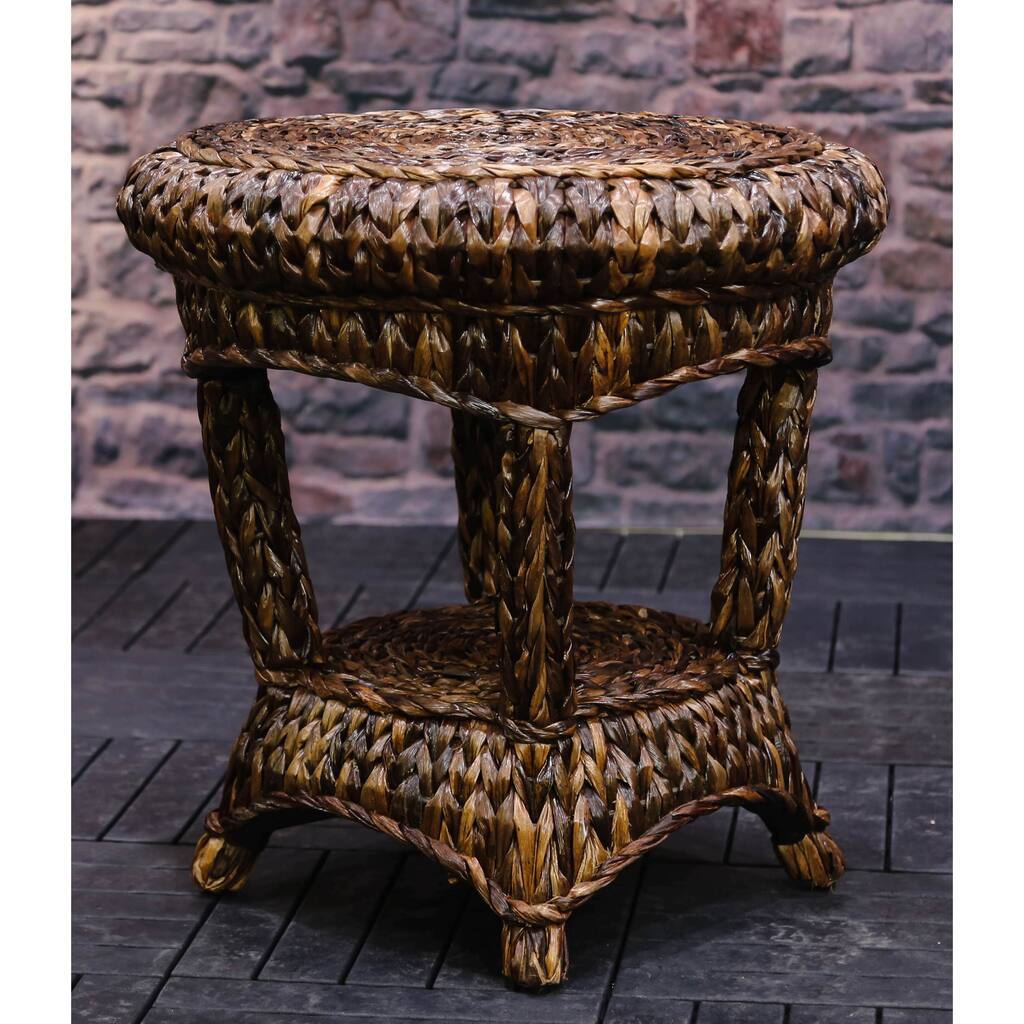 Handmade Somette Indoor/Outdoor 21-inch Rattan Round Side Table (Philippines)