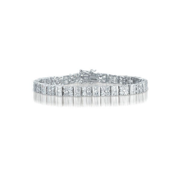 Collette Z Sterling Silver Cubic Zirconia Fine Bracelet - White. Opens flyout.