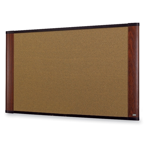 3M Mahogany Frame Cork Bulletin Board   17324608  