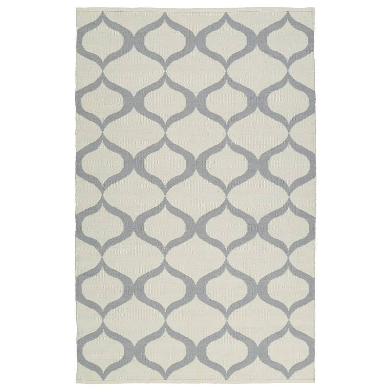 Indoor/Outdoor Laguna Ivory and Grey Geo Flat-Weave Rug (2'0 x 3'0) - 2' x 3'