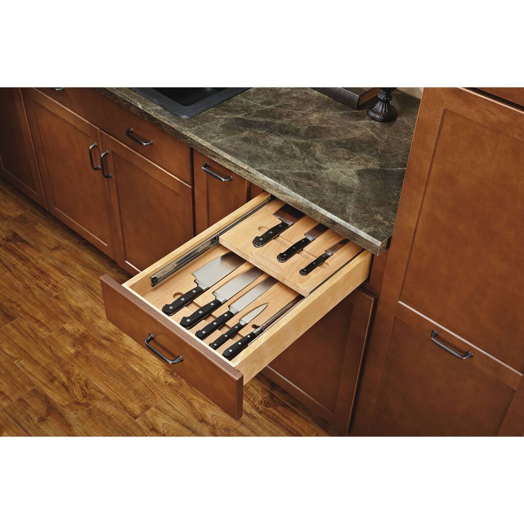 Rev-A-Shelf Medium Double Tiered Accessory Drawer with Knives