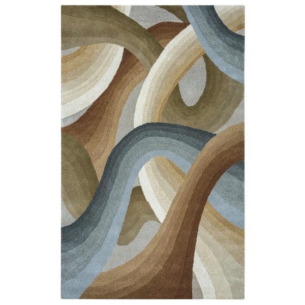 Rizzy Home Beige Colours Collection Hand-Tufted New Zealand Wool Accent Rug - 8' x 10'