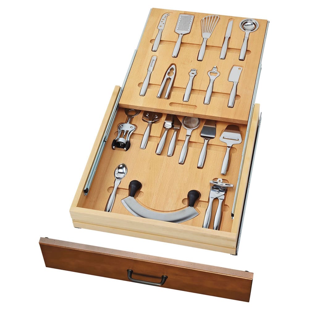 Rev-A-Shelf Extra Large Double Tiered Accessory Drawer with Utensils