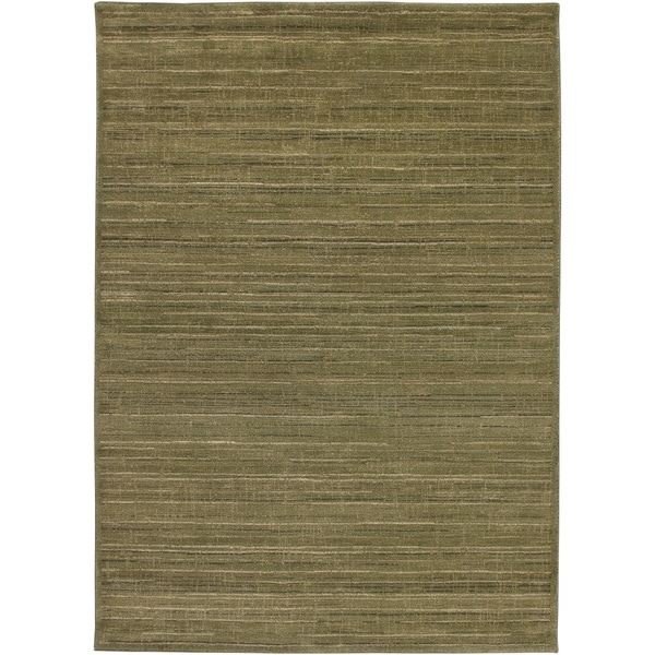 Rizzy Home Green/ Brown Galleria Collection Power-Loomed Traditional Accent Rug (5'3 x 7'7)