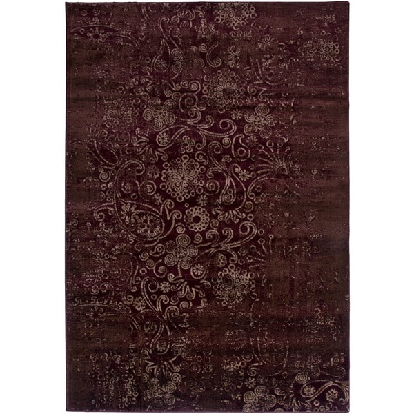 Rizzy Home Ivory/ Red Galleria Collection Power-Loomed Traditional Accent Rug (5'3 x 7'7)