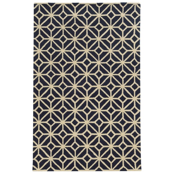Rizzy Home Navy Julian Pointe Collection 100-percent Wool Hand-Hand-Tufted Accent Rug (8' x 10') - 8' x 10'
