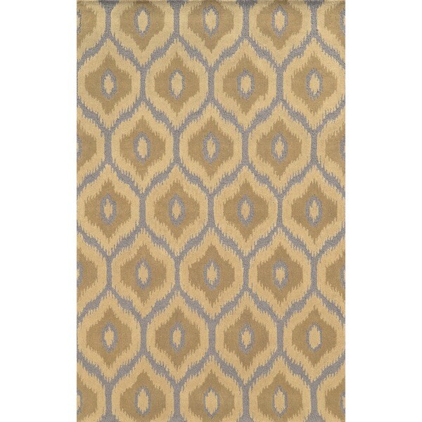 Rizzy Home Ivory/ Grey Rockport Collection 100-percent Wool Hand-Tufted Accent Rug (9' x 12')