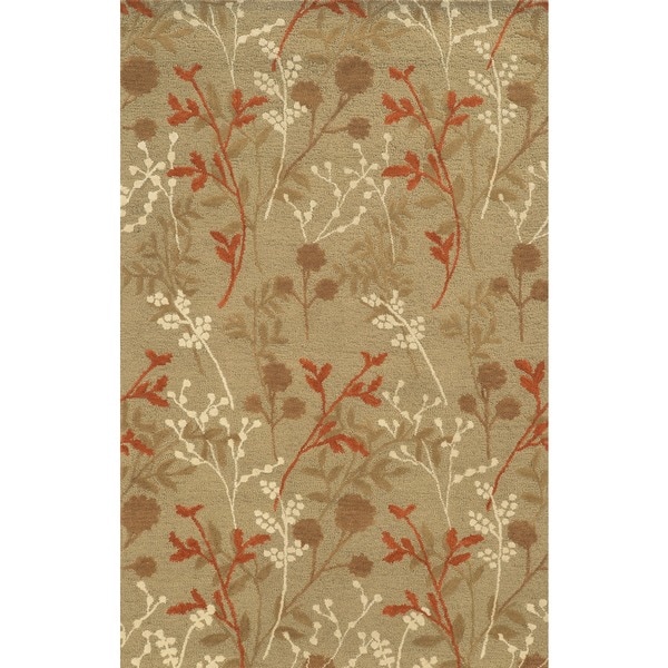 Rizzy Home Ivory/ Beige Rockport Collection 100-percent Wool Hand-Tufted Accent Rug (9' x 12')