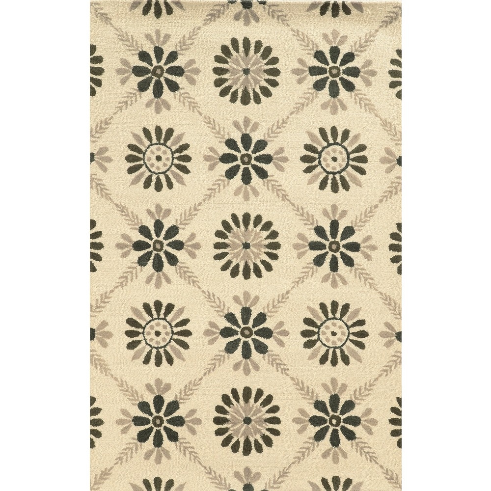 9' x 12' Rizzy Home Rockport Collection Wool Area Rug Ivory/Gray Floral 9' x 12' Rizzy Home Rockport Collection Wool Area Rug Ivory/Gray Floral