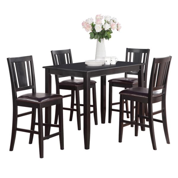 Shop Black Counter Height Table and 4 Kitchen Counter Chairs 5-piece