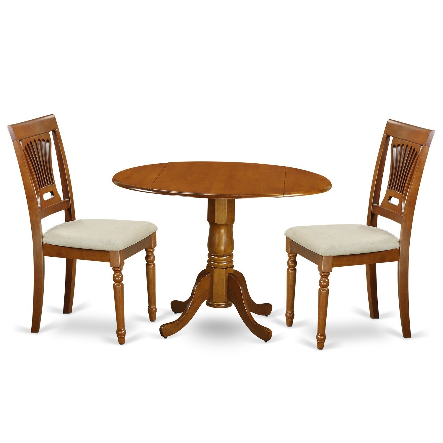 Saddle Brown Small Kitchen Table and 2 Chairs 3-piece ...