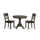 Cappuccino Round Kitchen Table with 2 Chairs 3-piece Dining Set - Free ...