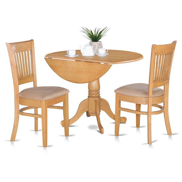 Oak Kitchen Table and 2 Slat Back Chairs 3piece Dining Set Free