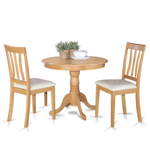 Shop Oak Small Kitchen Table Plus 2 Chairs 3 Piece Dining Set