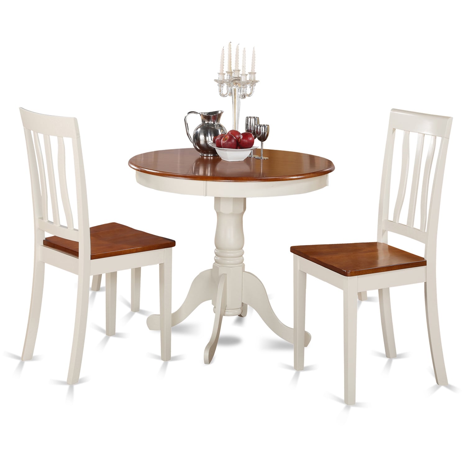 Buttermilk And Cherry Kitchen Table And Two Chair 3 Piece White 3 Piece 2149