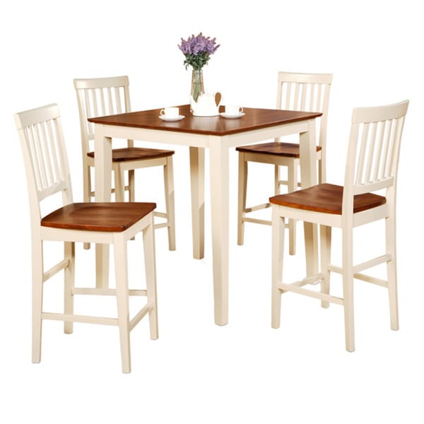 Shop Buttermilk and Cherry Square Pub Table and 4 Kitchen ...