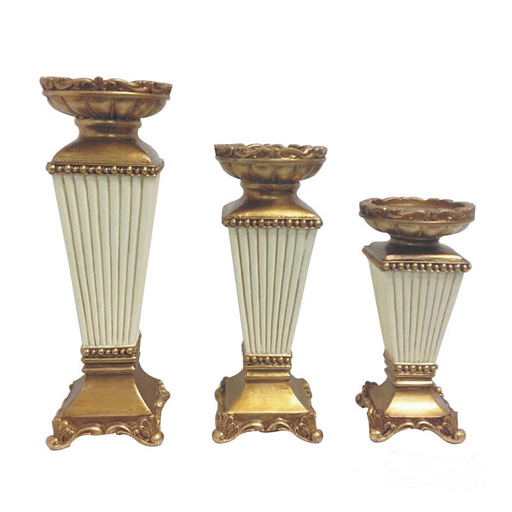 D'Lusso Designs Desiree 3-piece Hurricane Candle Set