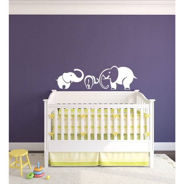 Mom and Baby Elephants Nursery Vinyl Sticker Wall Art - Bed Bath ...