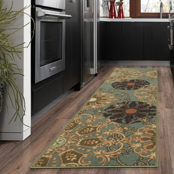 Ottomanson Ottohome Collection Medallions Design Non-slip Area Rug