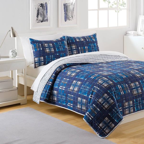 Shop IZOD Patchwork Plaid 3-piece Quilt Set - Free Shipping On Orders ...