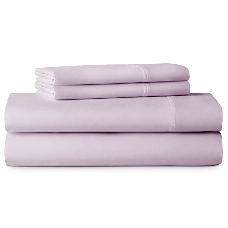 LUCID Comfort Collection Brushed Microfiber Bed Sheet Set - Cot - Purple
