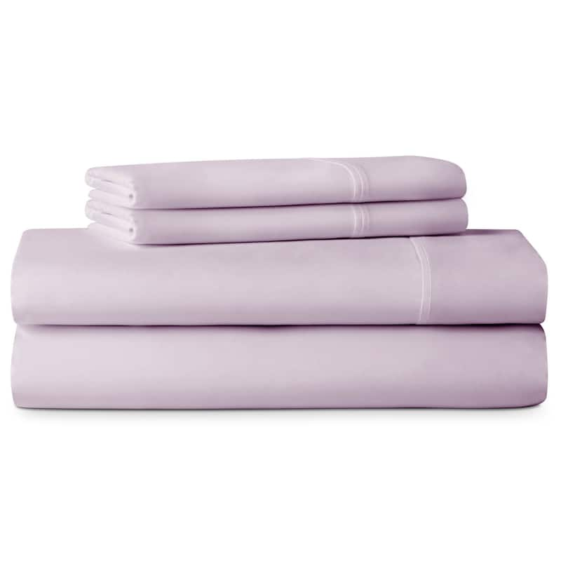 LUCID Comfort Collection Brushed Microfiber Bed Sheet Set - California King - Purple