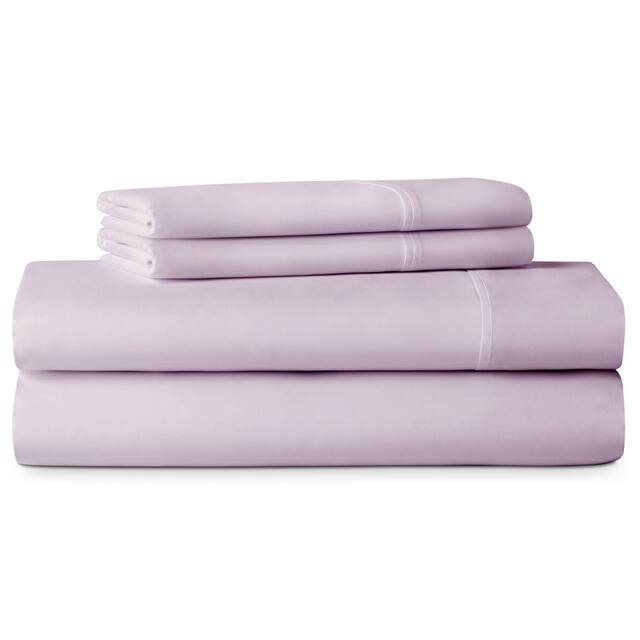 LUCID Comfort Collection Brushed Microfiber Bed Sheet Set - Full - Purple