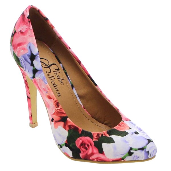 Shake Collection Abree Women's Pointed Toe Floral Pattern Stiletto Heel ...