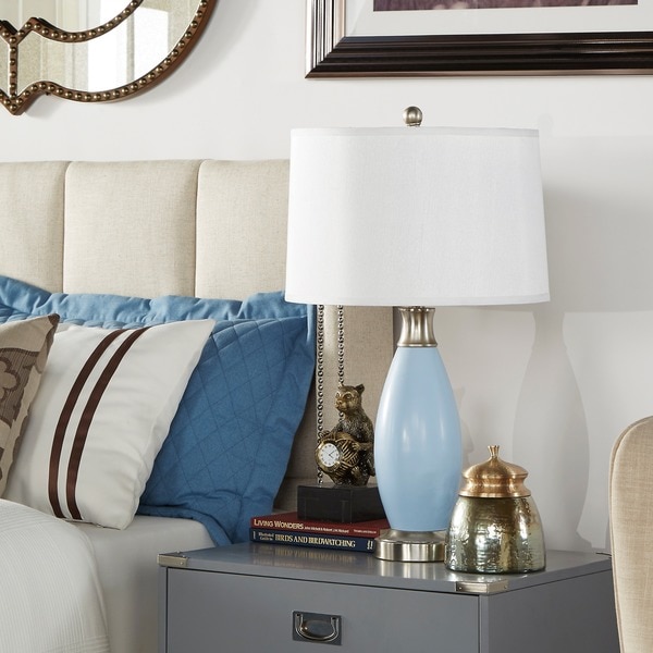 Ajax Blue Metal 1-light Accent Table Lamp by iNSPIRE Q Classic