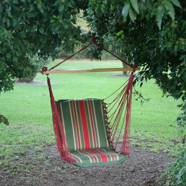 Trellis Garden Stripe Cushioned Single Swing Stand Not Included