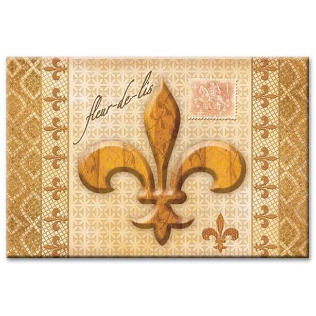 Counterart Golden Fleur De Lis Glass Cutting Board - 12x15
